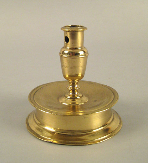 Appraisal: Brass capstan candlestick mid th c h