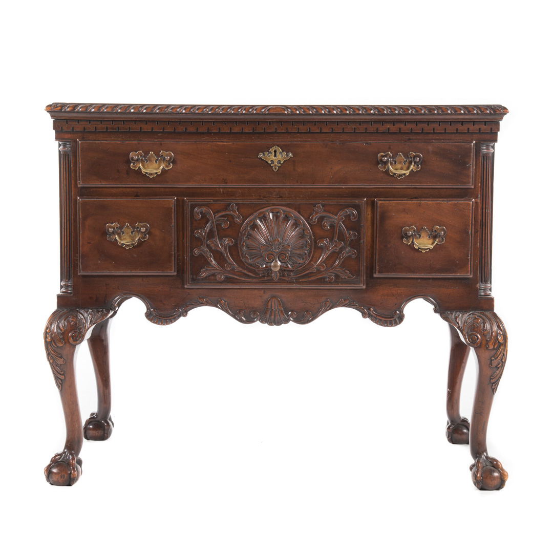 Appraisal: Chippendale style carved mahogany lowboy Philadelphia manner early th century