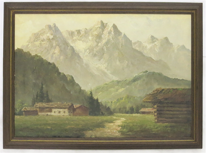 Appraisal: FRANZ WINTER OIL ON CANVAS German born Alpine landscape with