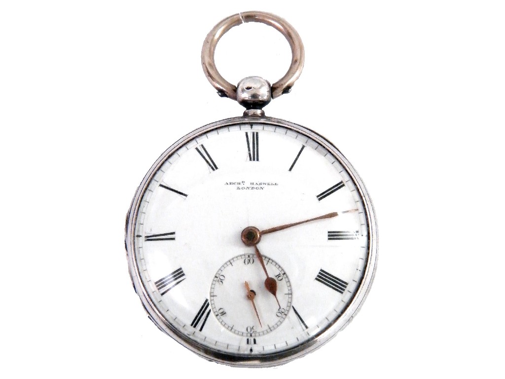 Appraisal: English silver fusee lever pocket watch hallmarked London the dial