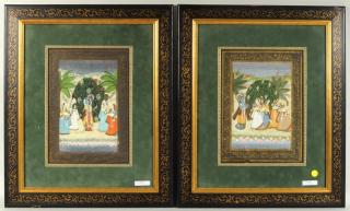 Appraisal: Two Framed Indian Paintings Of Krishna Two framed Indian paintings