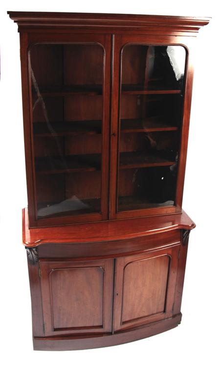 Appraisal: A Victorian mahogany bookcase and undercabinet the projected moulded cornice