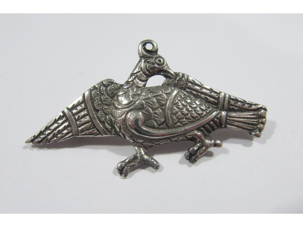 Appraisal: Alexander Ritchie silver dove brooch pendant cm diameter Stamped on