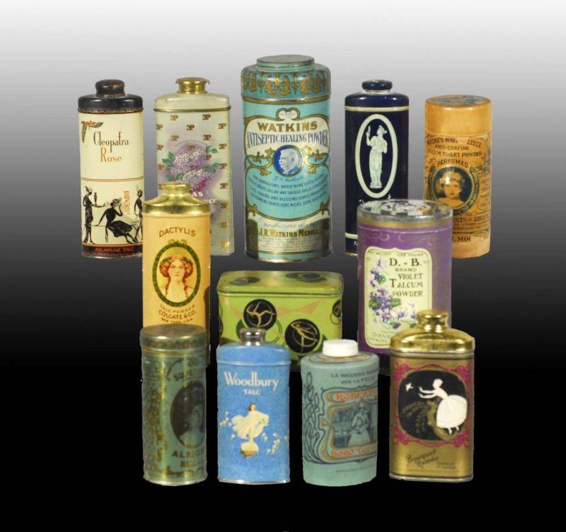 Appraisal: Lot of Miscellaneous Talc Tins Description Includes Moores White Fleece