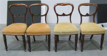 Appraisal: Set of four Victorian mahogany side chairs Each with a