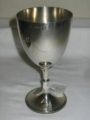 Appraisal: A VICTORIAN GOBLET the plain ovoid bowl on knopped and