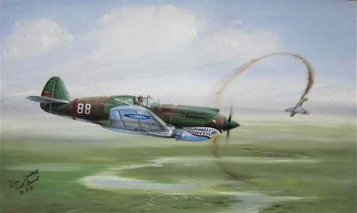 Appraisal: JACK R CRESCENZI OIL ON CANVAS Oregon th century Dogfight