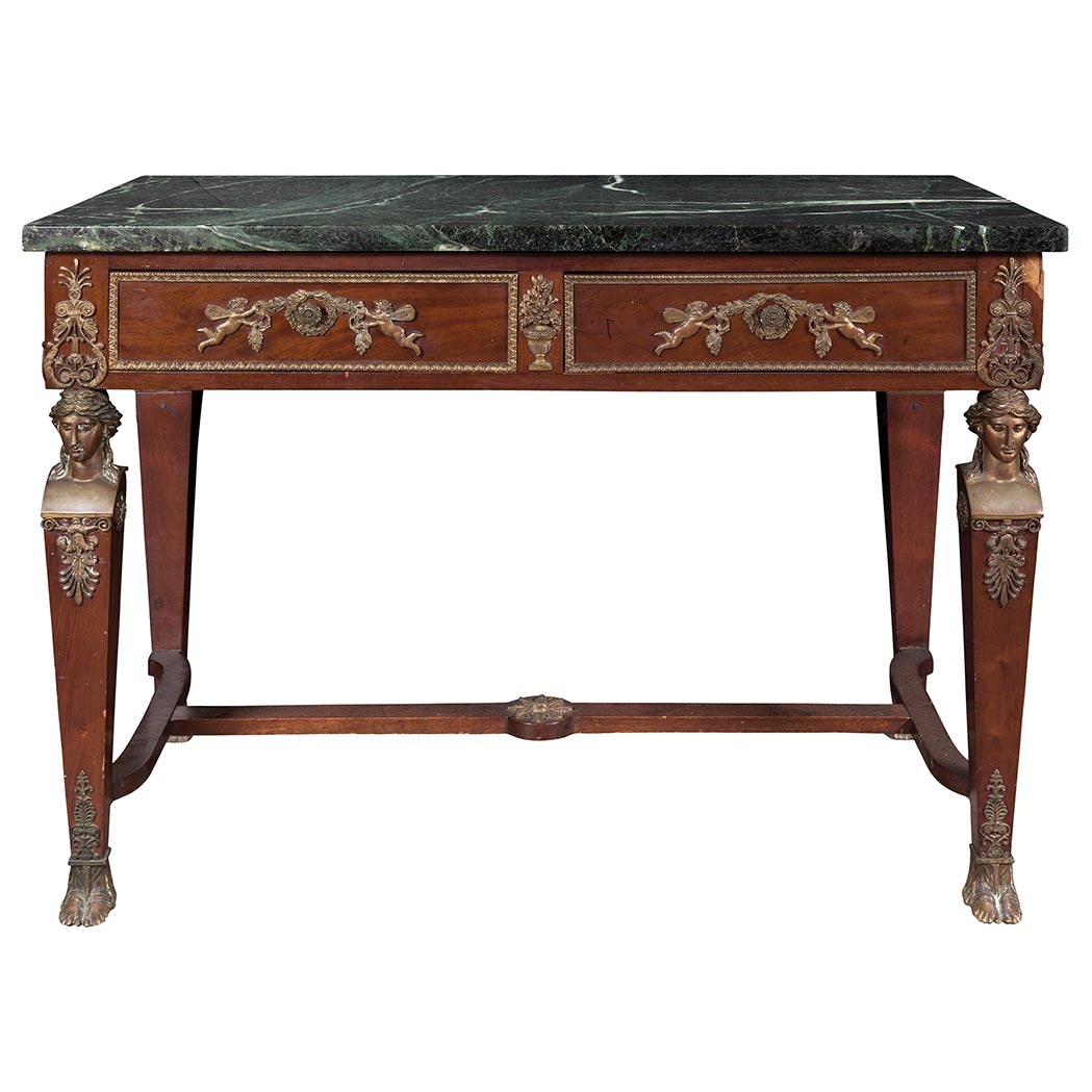 Appraisal: Empire Style Gilt-Metal Mounted Mahogany Center Table Second quarter of