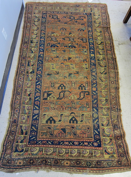 Appraisal: ANTIQUE PERSIAN TRIBAL AREA RUG hand knotted ' x '