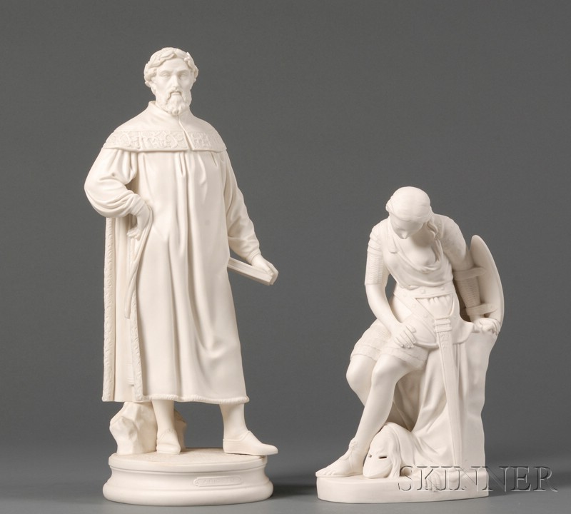 Appraisal: Two Staffordshire Parian Figures England th century a standing figure