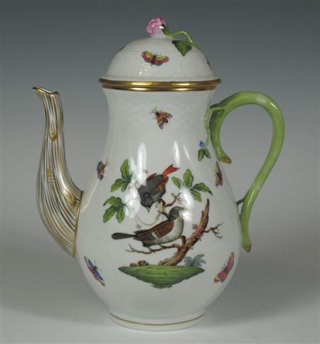 Appraisal: A hand painted Herrend coffee set each decorated with birds