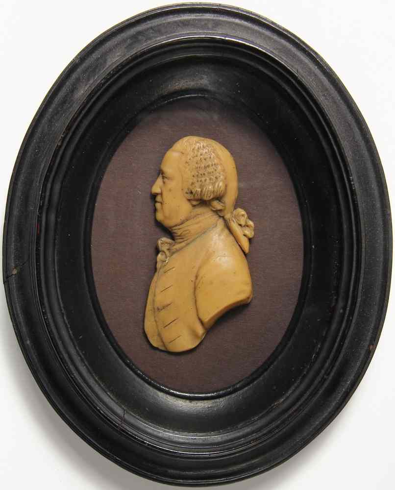 Appraisal: WAX PROFILE RELIEF PORTRAIT OF A GENTLEMAN-English circa in an