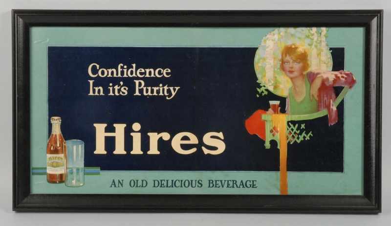 Appraisal: Early Cardboard Hires Root Beer Sign Description Depicts a beautiful