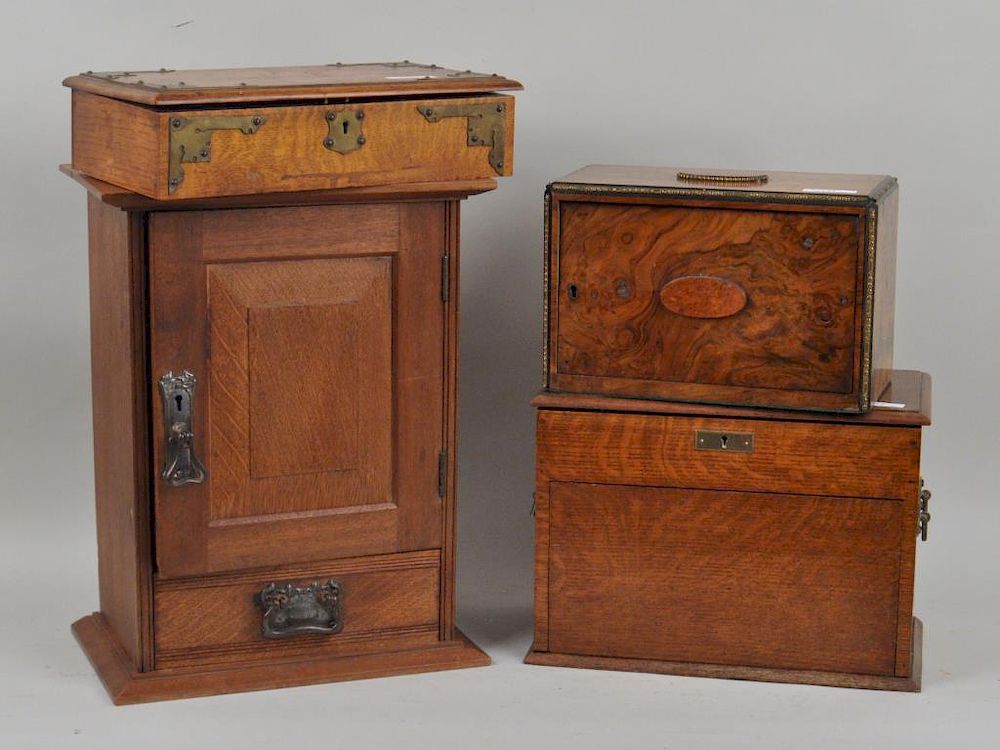 Appraisal: Three English Tobacco Boxes And A Box including a veneered