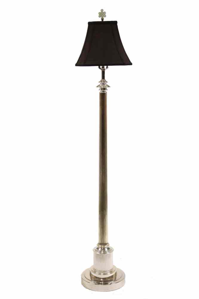 Appraisal: SILVERPLATE FLOORLAMP - Siverplate Classical Column Form Floor Lamp by