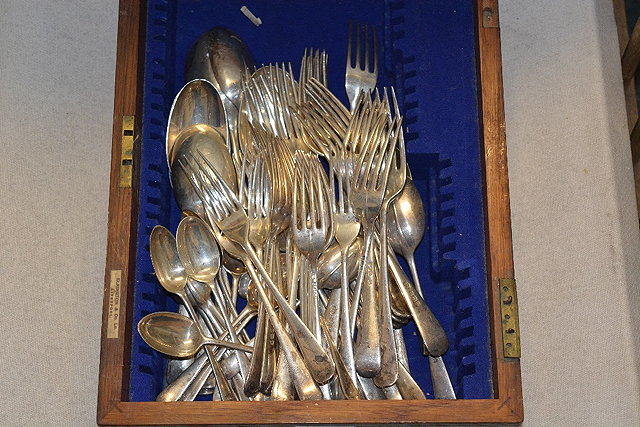 Appraisal: Set of fourteen silver dinner forkstogether with twelve teaspoons twelve