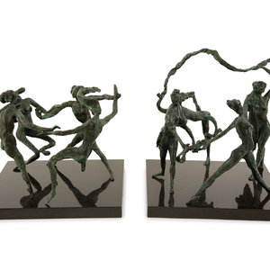 Appraisal: Elbert Weinberg American - Dancing Figures A Pair of Works