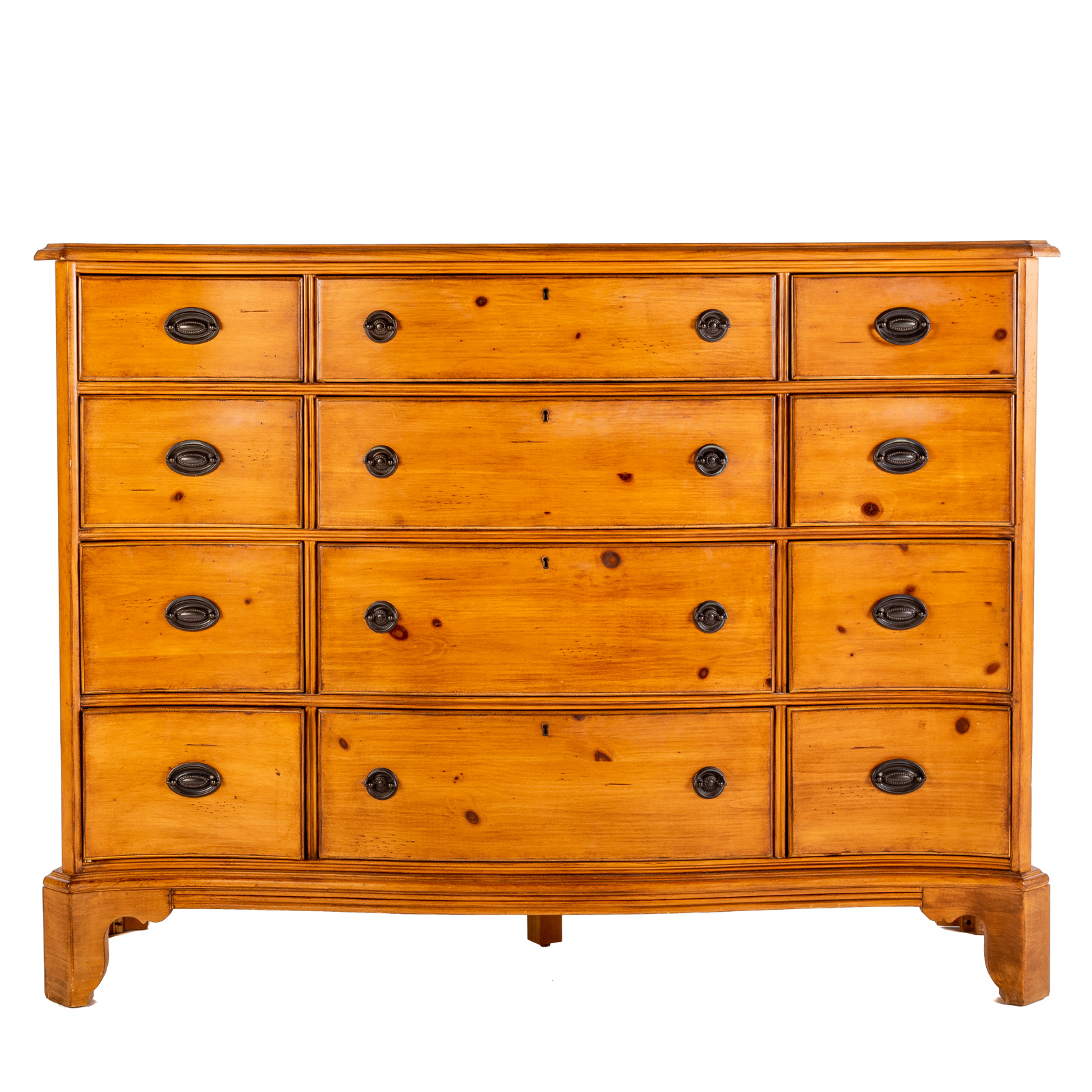 Appraisal: ART FURNITURE PINE GENTLEMAN'S CHEST th century serpentine front with