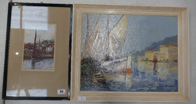 Appraisal: Oil on board seaside study signed A Knighton Hammond together