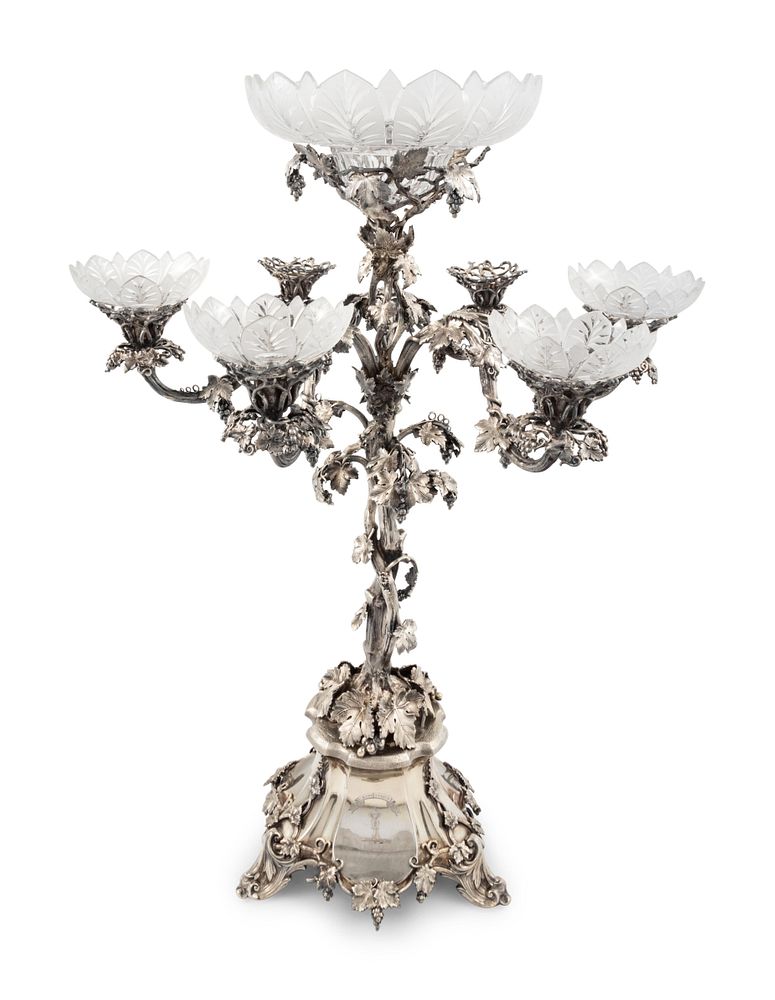 Appraisal: A Victorian Silver-Plate Epergne A Victorian Silver-Plate Epergne Thomas Bradbury