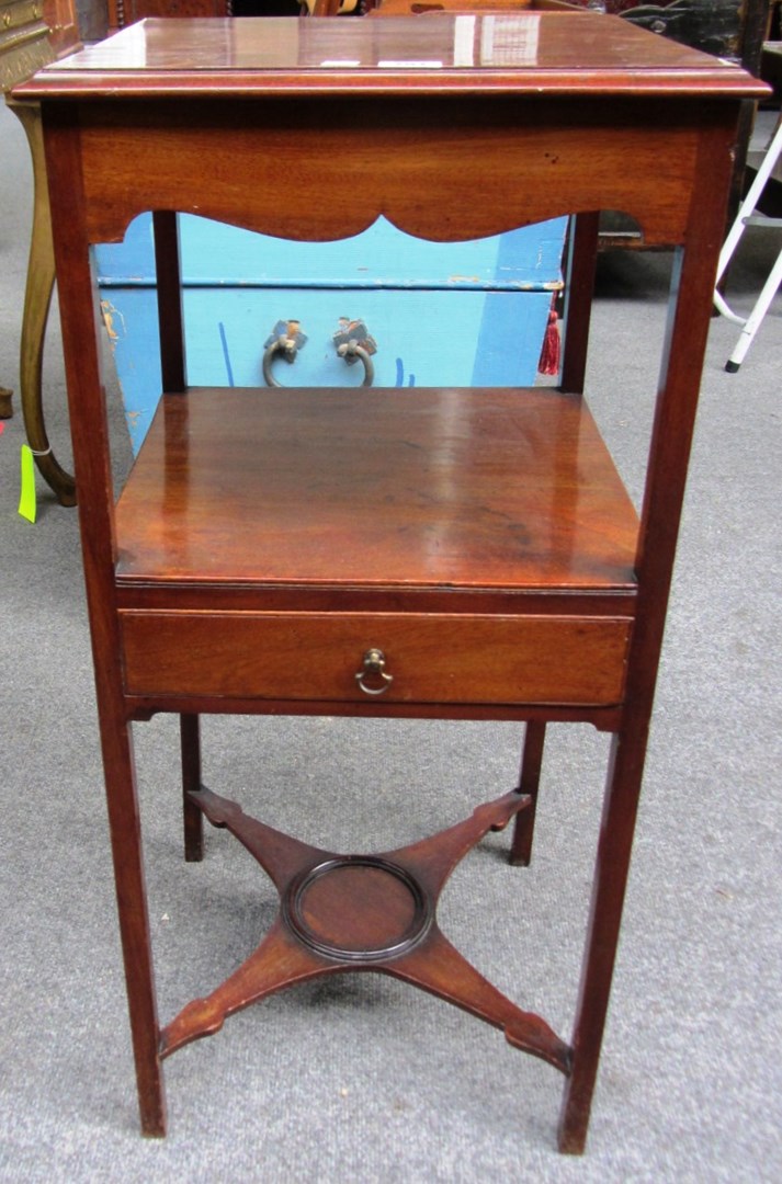 Appraisal: A George III mahogany two tier night stand with single