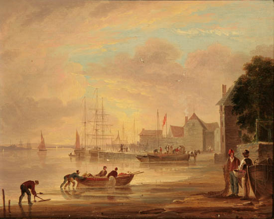 Appraisal: Attributed to William Anderson Scottish - View of a Harbor