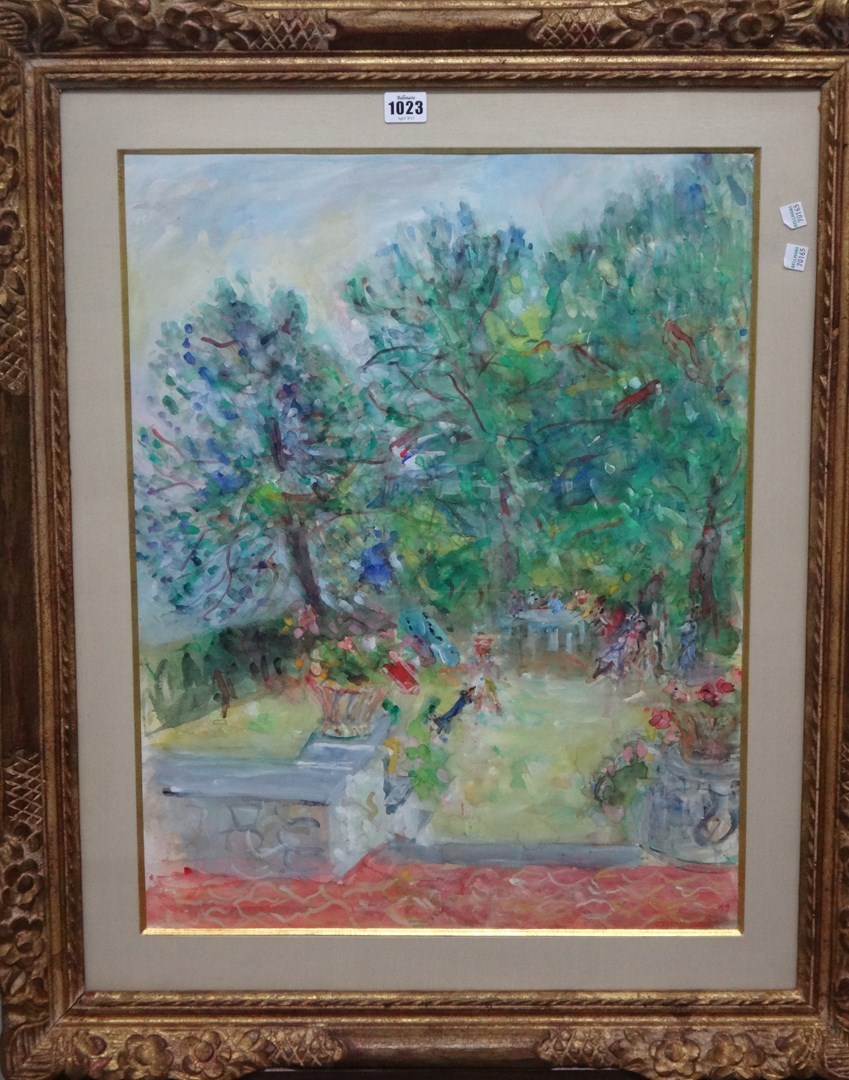 Appraisal: Constantin Terechkovitch - Jardin Menton watercolour and bodycolour signed and