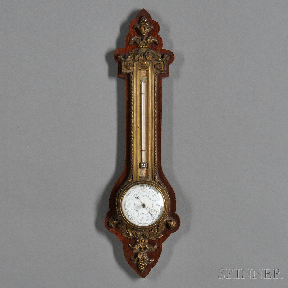 Appraisal: Gilt-bronze Aneroid Wall Barometer France late th early th century