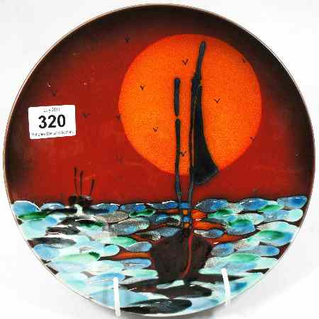 Appraisal: Anita Harris Studio Pottery Large Dish with Sailing Boat Design