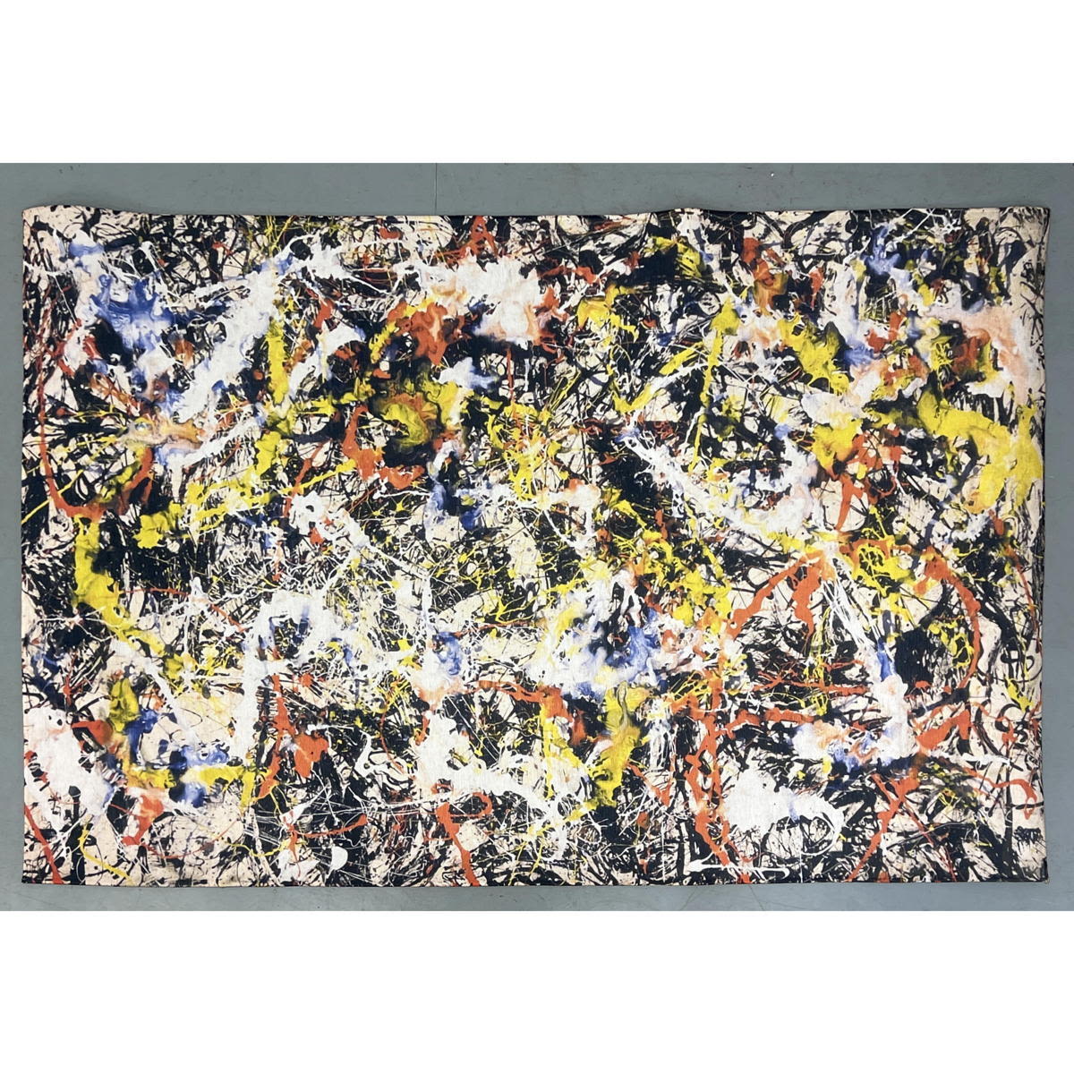 Appraisal: Jackson Pollock Style Rug Wall Hanging Dimensions H inches W