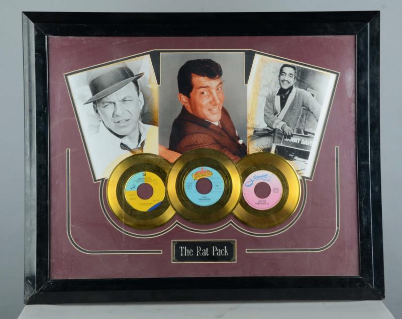 Appraisal: The Rat Pack Signed Gold Record Display In Frame Featuring