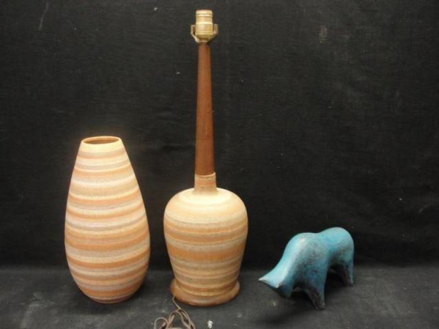 Appraisal: Lot of Pieces of Midcentury Porcelain Vase lamp and a