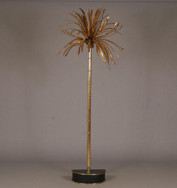 Appraisal: Tall brass plated palm tree lamp H