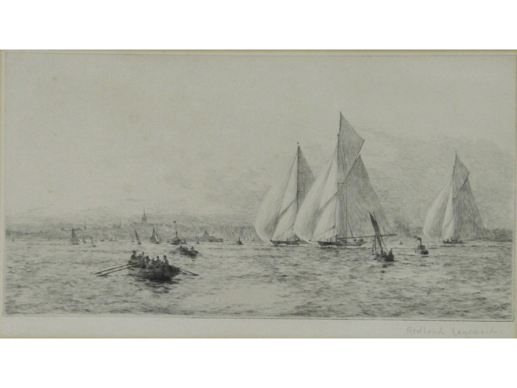 Appraisal: ROWLAND LANGMAID - Drypoint 'Off Ryde' signed in pencil and