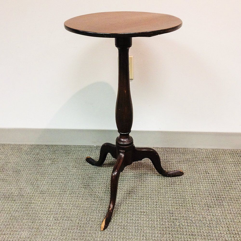 Appraisal: Queen Anne Cherry Candlestand Queen Anne Cherry Candlestand imperfections ht