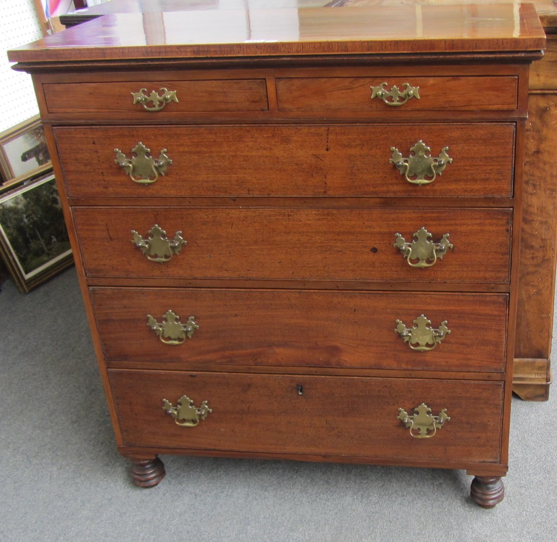 Appraisal: A th century rosewood and mahogany chest of two short