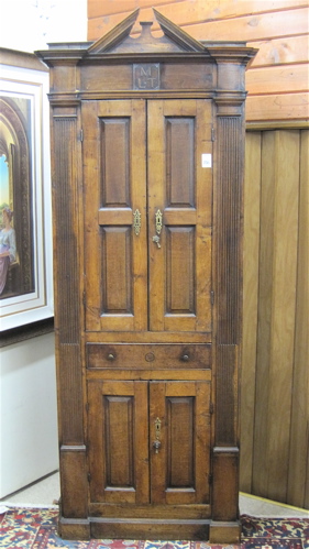 Appraisal: GEORGE II OAK CUPBOARD English mid- th century having a