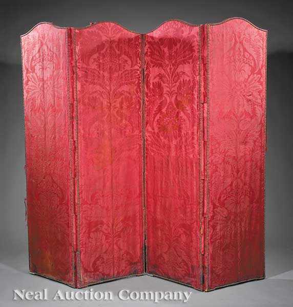 Appraisal: An English or Irish George III Four Panel Folding Screen