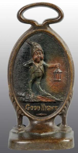 Appraisal: Cast Iron Good Night Brownie Doorstop Description Signed B H