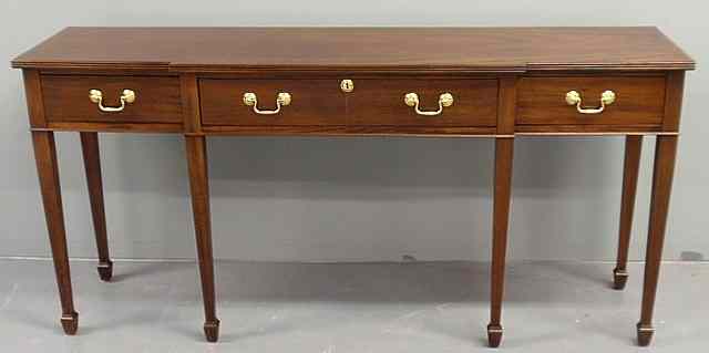 Appraisal: Kindel Chippendale style mahogany huntboard with spade feet h x