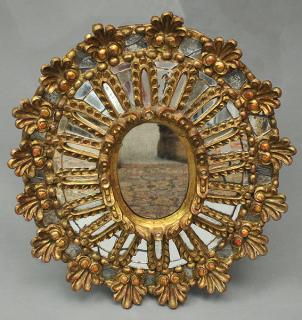 Appraisal: th C Spanish Gilt Mirror th C Spanish Colonial gilt