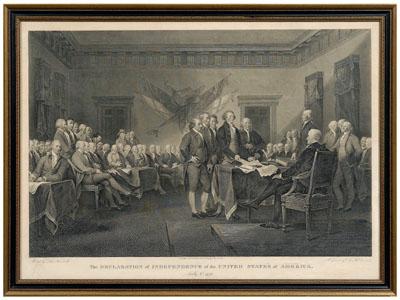 Appraisal: Durand engraving after Trumbull The Declaration of Independence of the