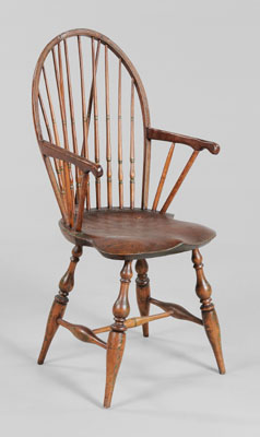 Appraisal: American Brace-Back Windsor Armchair probably Rhode Island late th century