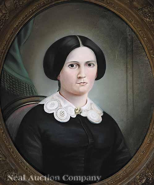 Appraisal: American School mid- th c Portrait of Mrs James Monroe