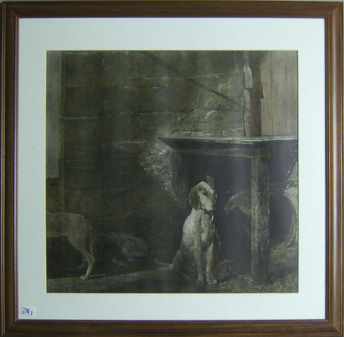 Appraisal: Andrew Wyeth American b lithograph titled Raccoon x