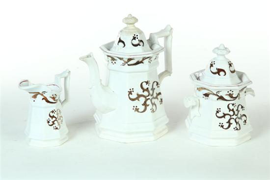 Appraisal: GROUP OF IRONSTONE COFFEE BERRY PATTERN Teapot ''h covered sugar