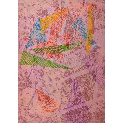 Appraisal: Sam Gilliam American b Running Rouge Lithograph and intaglio in