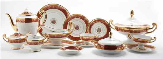 Appraisal: A Czech Porcelain Dinner Service for Twelve comprising dinner plates