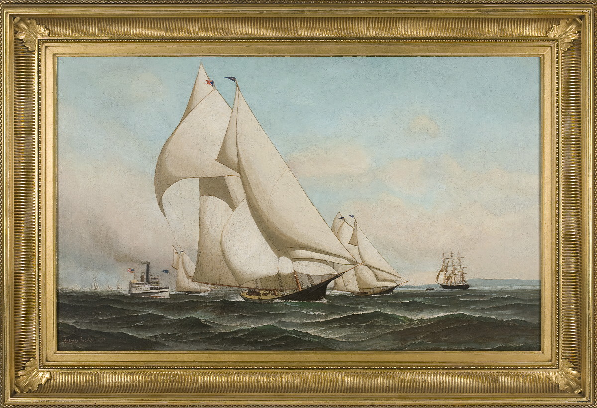 Appraisal: ANTONIO JACOBSEN AMERICAN - RACING YACHTS FLYING THE NEW YORK