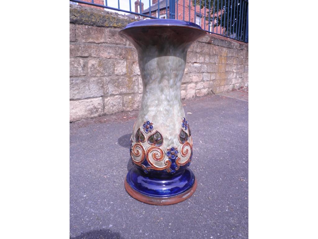 Appraisal: A Royal Doulton stoneware jardiniere stand decorated in the Art